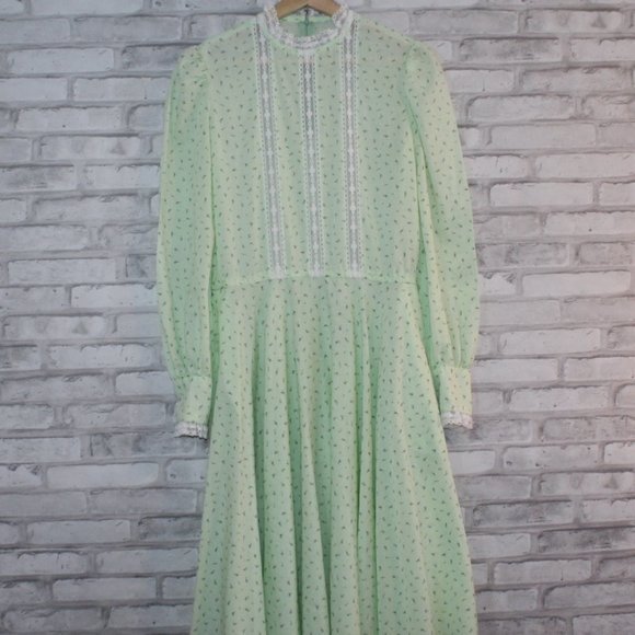 Vintage Dresses & Skirts - STUNNING Vintage Dress Small Long Sleeve Lace EUC
